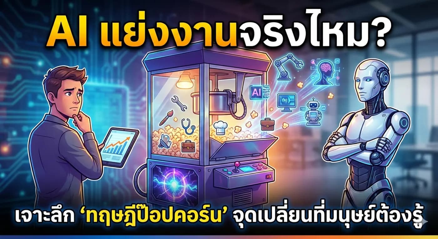 AI แย่งงานจริงไหม? เจาะลึก "ทฤษฎีป๊อปคอร์น" จุดเปลี่ยนที่มนุษย์ต้องรู้